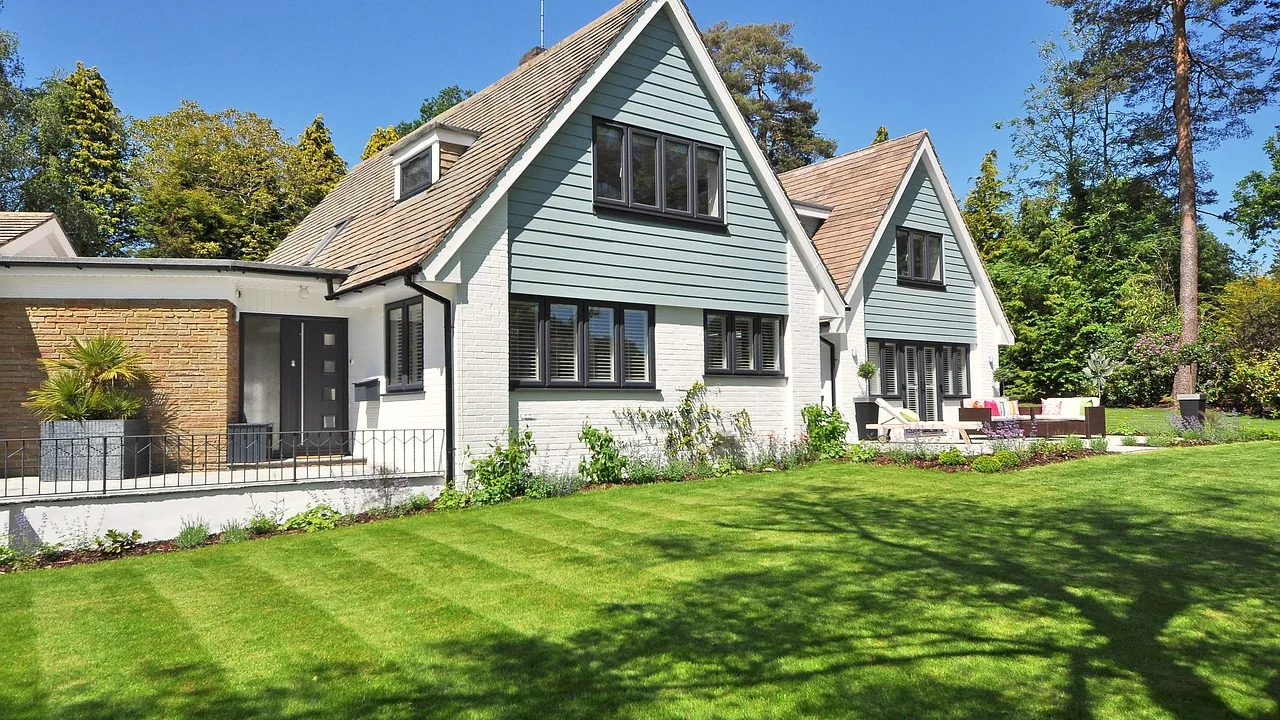 Thurloe Green from the lawn, rear elevation facing south-west